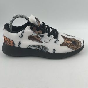 Women’s Dog Print Lace-Up Shoes - Size 10 Wide